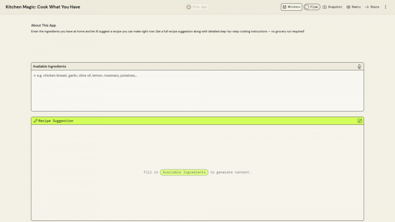 Kitchen Magic Cook What You Have